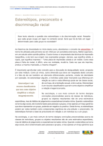 estereótipos, preconceito e discriminação racial