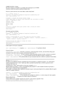 COMPUTAÇÃO II - Python Revisão de Arquivos em Python: (ver