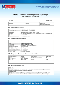 FISPQ – Ficha De Informações De Segurança De Produtos Químicos