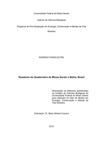 Roedores do Quaternário de Minas Gerais e Bahia, Brasil