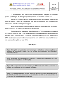 FR 159 - Protocolo para transfusão de Crioprecipitado