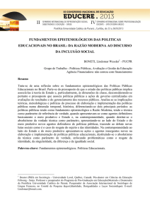 fundamentos epistemológicos das politicas educacionais no brasil