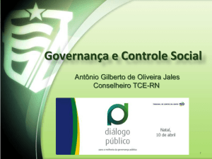 Governança e Controle Social - Antônio Gilberto de Oliveira