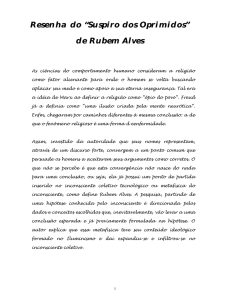 Resenha do “Suspiro dos Oprimidos” de Rubem Alves