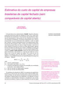 Estimativa do custo de capital de empresas brasileiras de capital