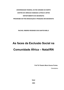 As faces da Exclusão Social na Comunidade África – Natal/RN