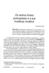 Os verbos fortes portugueses e a sua mudança vocálica`