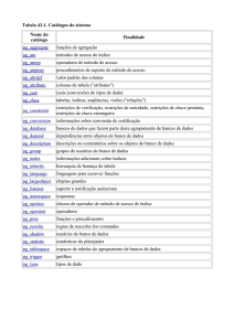 Tabela 42-1. Catálogos do sistema Nome do catálogo