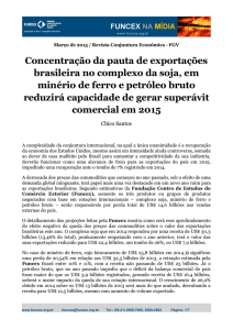 Concentração da pauta de exportações brasileira no complexo da