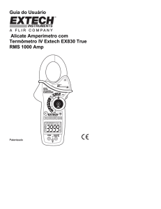 Guia do Usuário Alicate Amperímetro com Termômetro IV Extech