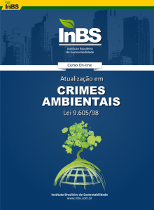 A CRISE AMBIENTAL - Instituto Brasileiro de Sustentabilidade