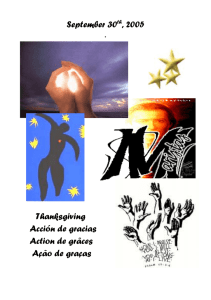 September 30th, 2005 Thanksgiving Acción de gracias Action de