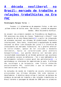 A década neoliberal no Brasil: mercado de