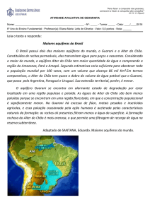 Leia o texto e responda: Maiores aquíferos do Brasil O Brasil possui