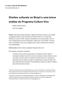 Direitos culturais no Brasil e uma breve análise do Programa