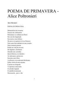 POEMA DE PRIMAVERA - Alice Poltronieri