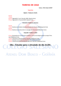 TAREFAS DE CASA Obs.: Estudar para o simulado do dia 21/03.