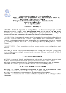Regulamento - Sociedade Brasileira de Citologia Clínica