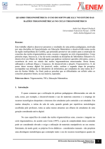 QUADRO TRIGONOMÉTRICO - Sociedade Brasileira de Educação