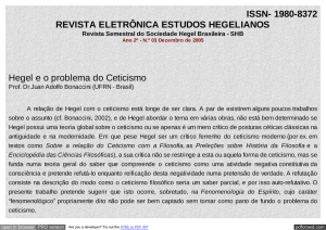 "Fenomenologia". - Revista Eletrônica Estudos Hegelianos