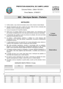 002 – Serviços Gerais - Porteiro - NC