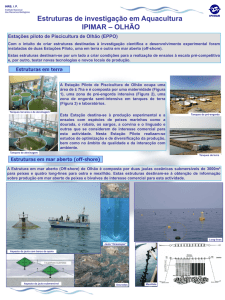Estações piloto de Piscicultura de Olhão (EPPO) Estruturas em mar