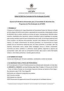 Edital 01/2015 ComPG - Exame de proficiência em Espanhol