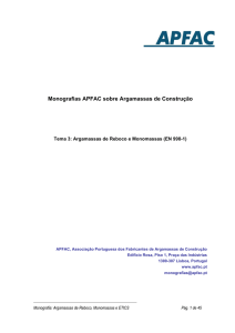Monografias APFAC sobre Argamassas de Construção