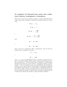 As equações de Maxwell para meios não condu