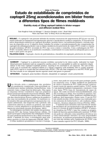 Estudo de estabilidade de comprimidos de captopril 25mg