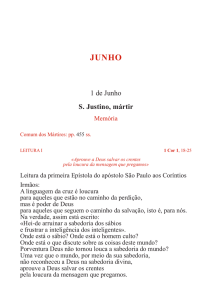 1 de Junho S. Justino, mártir