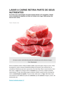 Lavar a carne retira parte de seus nutrientes