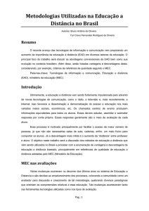 Metodologias Utilizadas na Educação a Distância no Brasil