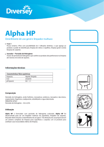 Alpha HP - BMV Sistemas de Higienização