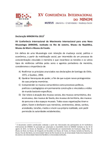 Declaração MINOM Rio 2013 - MINOM-ICOM