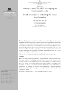 Promoção da saúde como tecnologia para transformação social