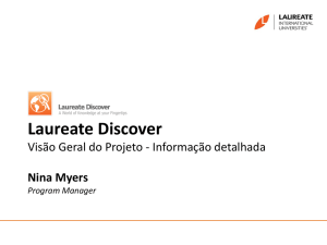 Laureate Discover Project Overview Nina Myers Program Manager