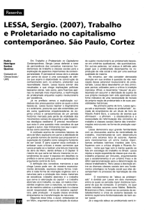 LESSA, Sergio. (2007), Trabalho e Proletariado_ no capitalismo