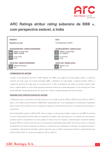 ARC Ratings, S.A. ARC Ratings atribui rating soberano de BBB +