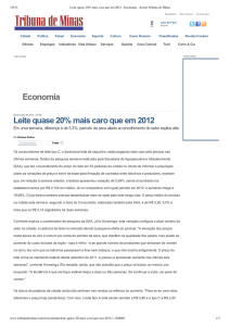 Economia Leite quase 20% mais caro que em 2012