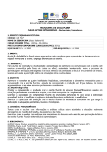 LLE7517 - Língua Italiana VII - Departamento de Língua e Literatura