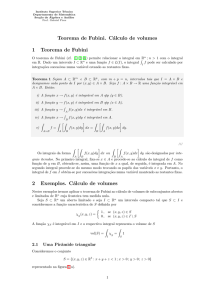 (Teorema de Fubini. Cálculo de Volumes).