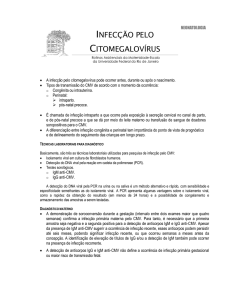 Infecção por Citomegalovírus - Portal Maternidade Escola da UFRJ
