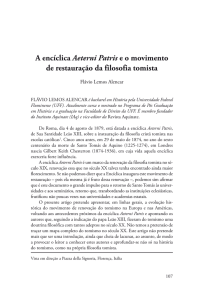 a encíclica Aeterni Patris e o movimento de restauração da filosofia