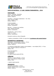 lista de material – 6° ano ensino fundamental – 2014 português