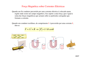 Força Magnética sobre Correntes Eléctricas