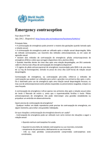 Nota Contracepção de Emergência – OMS