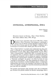 Notas bibliográfU:as ONTOLOGIA, ANTROPOLOGIA, ÉTICA
