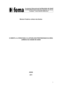 Mariana Frederico Juliano dos Santos O DIREITO, A LITERATURA