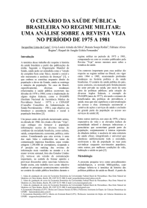 O CENÁRIO DA SAÚDE PÚBLICA BRASILEIRA NO REGIME